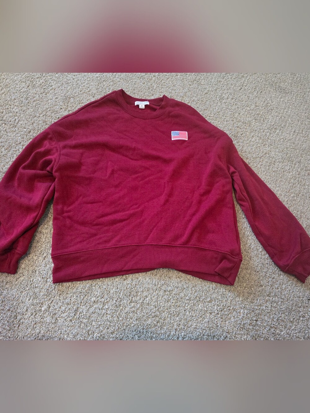 Mighty Fine Kids Burgundy Sweatshirt with Flag Patch